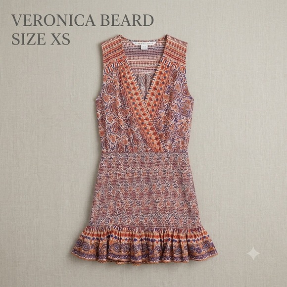 Veronica Beard Dresses & Skirts - Veronica Beard Cox Paisley Smocked Mini Dress Women XS